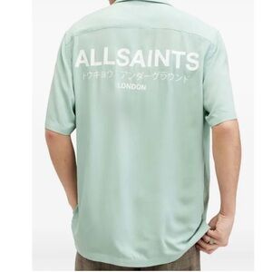 All Saints Light Green Button-up Shirt